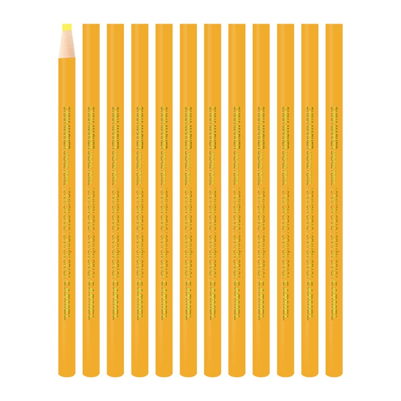 Carmel China Marker, Box of 12 (Yellow), Pull String Grease Pencil, Paper Wrapped Wax Pencil for Marking Smooth Surfaces Including Plastic, Metal, Ceramics & Polished Stone - Image 2